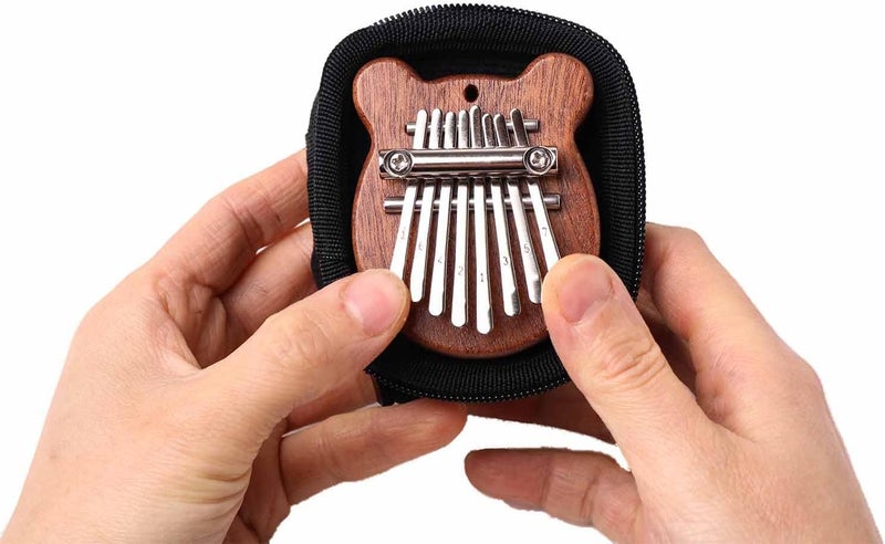 inDomit Kalimba Thumb Piano 8 Keys with Hard Protective Travel Case (Bear shaped） - Image 2
